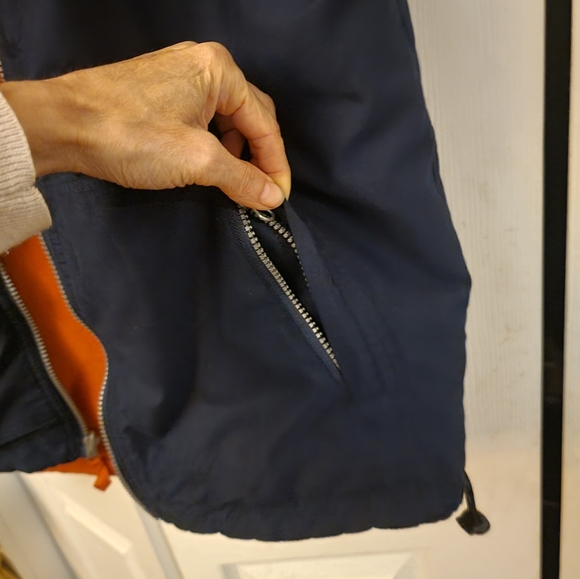 MULTI POCKETS fleece lined Navy REVERSIBLE unisex utility UNISEX warm vest large - Picture 5 of 8